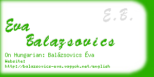 eva balazsovics business card
