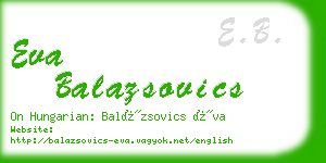 eva balazsovics business card